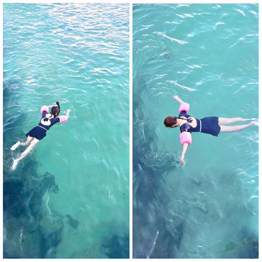 송가인이 스노쿨링을 즐기고 있다.사진=송가인 SNS