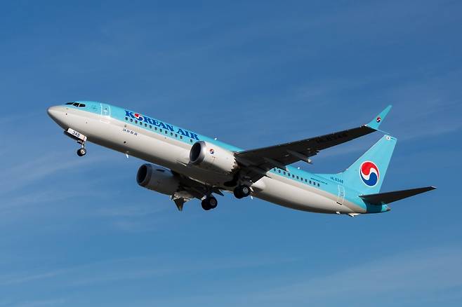 대한항공은 난기류로 인한 승객과 승무원의 부상 방지 차원에서 지난달 1일부터 객실 서비스 종료 시점을 앞당기고 있다. 보잉737-8 (대한항공 제공)