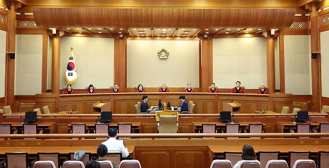서울 헌법재판소 심판정. [연합]