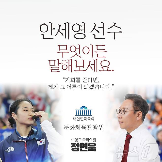 정연욱 의원의 안세영 선수 공개 만남 제안 이미지(정연욱 의원실 제공)