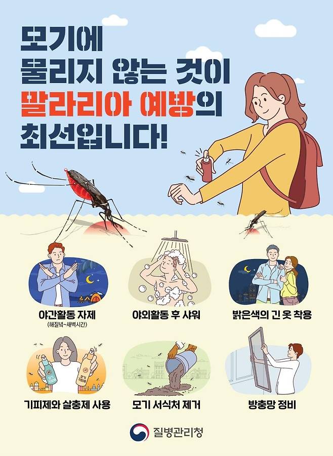 말라리아 예방수칙. 자료 질병관리청