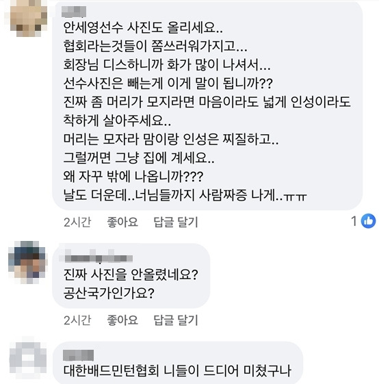 사진=대한배드민턴협회 페이스북 캡처