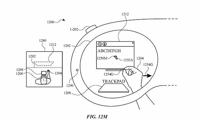 애플이 이달 공개한 비전 프로와 맥 커서를 연동하는 기술./USPTO 제공