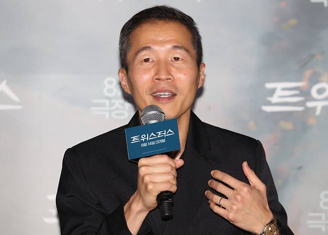 Lee Isaac Chung of “Twisters” speaks during a press conference held in Seoul on Wednesday. (Yonhap)