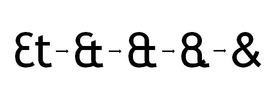 et가 &가 되는 마법.  대략 4번째부터 억지가 보인다. [사진 출처=위키피디아]