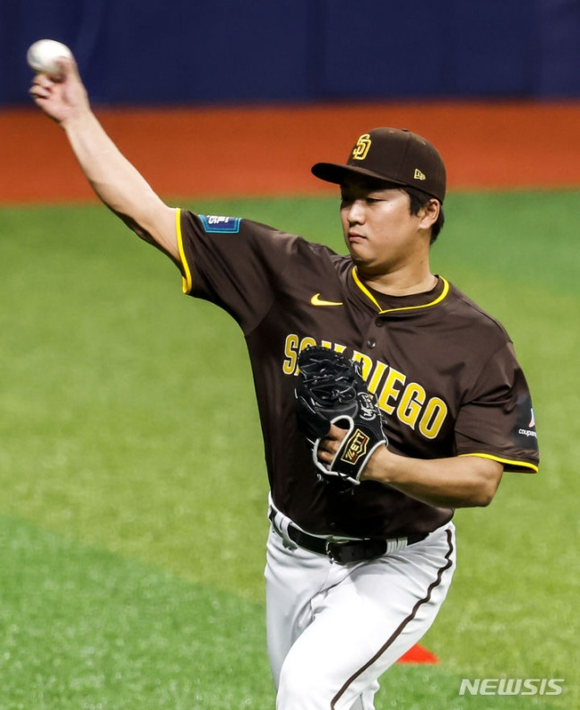 샌디에이고 시절 MLB 서울 시리즈를 위해 고척스카이돔을 찾은 고우석. /사진=뉴시스