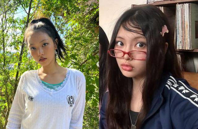 그룹 뉴진스 해린(왼쪽)과 혜인은 일상에서 Y2K 감성을 녹여낸 스타일링을 자주 선보여왔다. 뉴진스 SNS