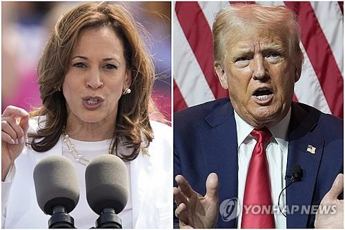 미 민주당 대선 후보 해리스(좌)와 공화당 대선 후보 트럼프 [AP 연합뉴스 자료사진]