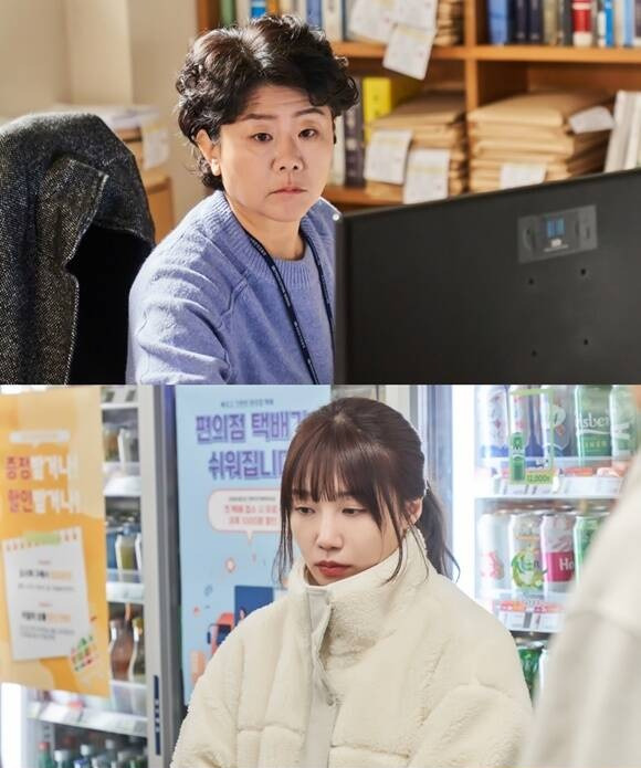 배우 이정은(위)과 정은지는 JTBC 토일드라마 '낮과 밤이 다른 그녀'에서 '2인 1역'을 맡았다. /JTBC 방송화면 캡처