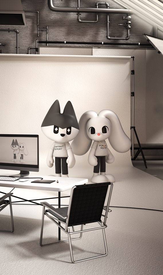 포트레이트 리포트 주얼리를 하고 촬영 중인 신세계면세점 캐릭터 폴앤바니의 모습. [신세계면세점 제공]