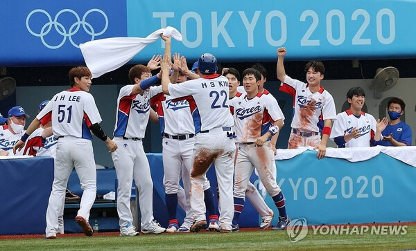 2020 도쿄 올림픽 당시 야구 선수단. ⓒ연합뉴스