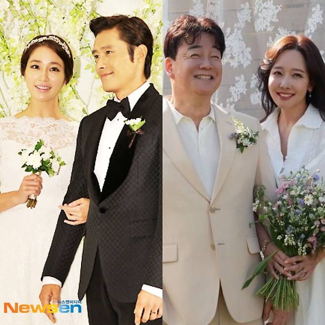 사진=왼쪽부터 이민정, 이병헌, 백종원, 소유진/뉴스엔DB, 소유진 소셜미디어 캡처