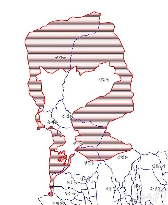 종로구 토지거래허가구역 지정 현황(종로구 제공)