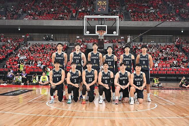 세계랭킹 53위에 그친 한국 농구대표팀. (일본농구협회 제공)