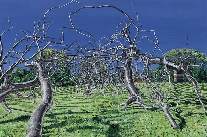 Maelstrom in nature, enamel and acrylic on canvas, 97 x 145.5cm, 2024.[사진제공 = 선화랑]