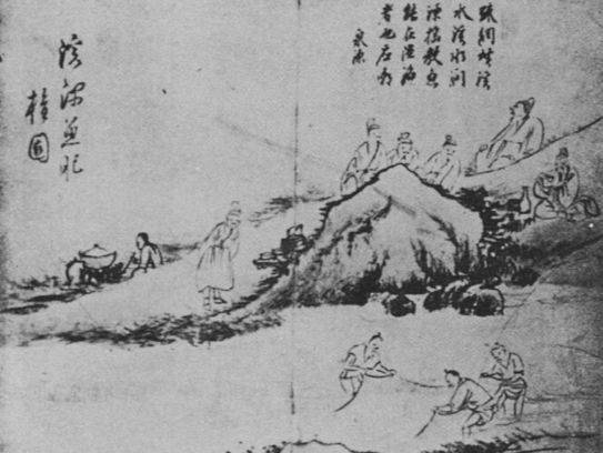 조선시대 천렵 풍경을 잘 그려낸 김홍도의 ‘계심어비’. 어부들이 그물을 걷어올리고 있다. [사진 간송미술관]