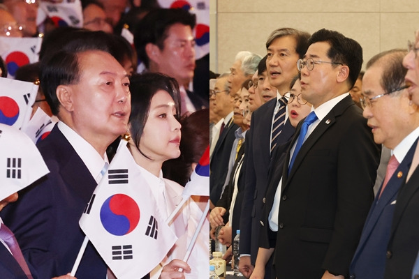 제79주년 광복절인 지난 15일 정부 주최 경축식과 독립운동단체 기념식이 따로 열리는 사상 초유의 일이 발생했다. / 사진=연합뉴스