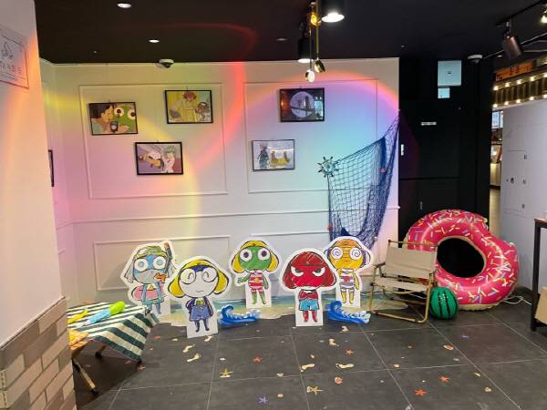 오는 9월 22일까지 삼정타워 투니크에서 진행 예정인 ‘개구리 중사 케로로’ 팝업 스토어 내부. 투니크 부산점 제공