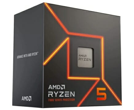 라이젠 5 7500F. 내장 그래픽칩셋 기능을 빼 단가를 낮췄다. (사진=AMD)