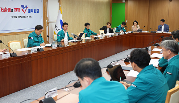 21일 을지연습 기간, 핵심 기관 등과 함께 '저출생 혁신 대책 회의'가 열리고 있다. [사진=경북도청]