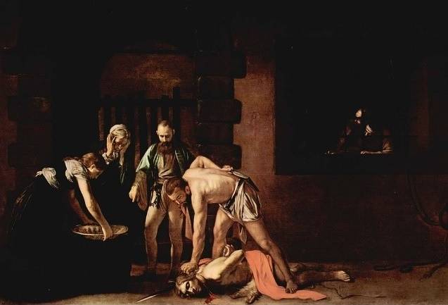 미켈란젤로 메리시 다 카라바조의 '세례 요한의 참수'