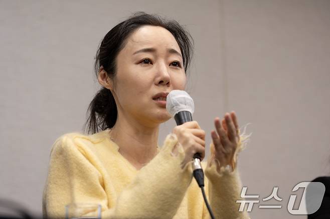 민희진 어도어 대표가 5월 31일 오후 서울 중구 프레스센터에서 어도어 임시주주총회 관련 기자회견을 하고 있다. (공동취재) 2024.5.31/뉴스1 ⓒ News1 이재명 기자