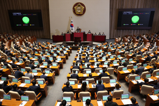 28일 열린 국회 본회의에서 '구하라법'이 통과했다. [연합뉴스 제공]