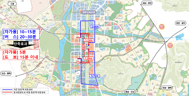 경부고속도로 동서연결 주간선도로 위치 ⓒ화성시 제공