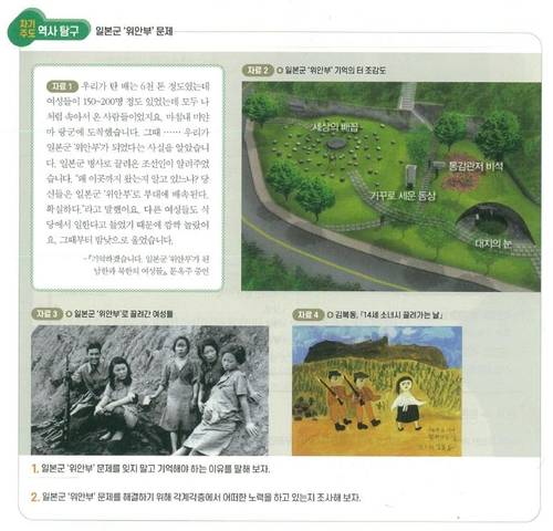 한국학력평가원 고교 한국사교과서 내 위안부 관련 서술 [국회 교육위원회 김준혁 의원실 제공. 재판매 및 DB 금지]