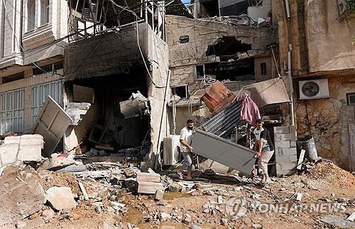 29일 이스라엘 공격 받은 서안지구 난민촌 [UPI연합뉴스 자료사진]