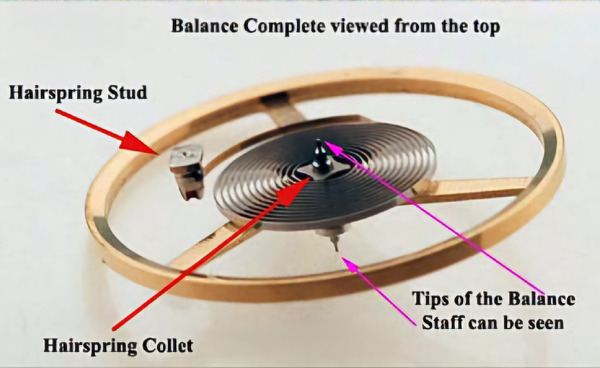 시계 무브먼트의 주요 부품 중 하나인 '밸런스휠'의 확대 모습.