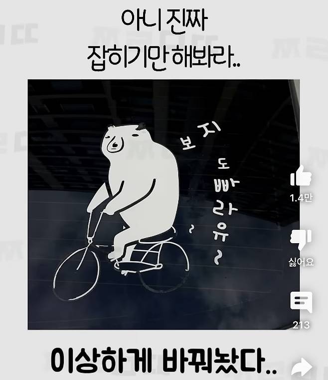 어딘가 이상한 초보 운전 스티커