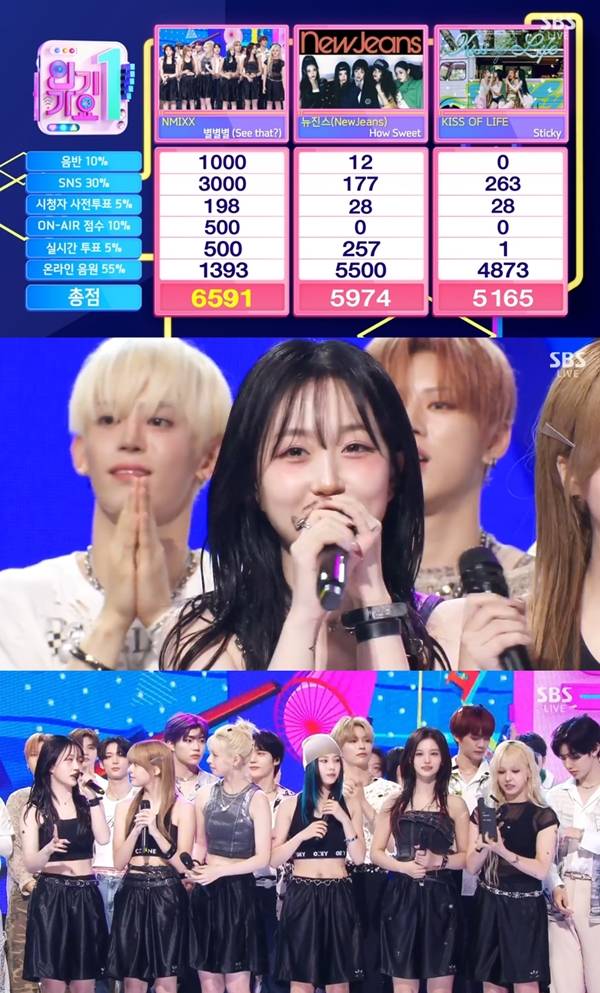 인기가요 엔믹스 1위 / 사진=SBS 방송 캡처