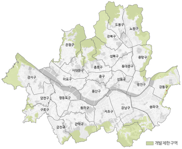 서울 시내 개발제한구역(그린벨트) [사진=서울시]