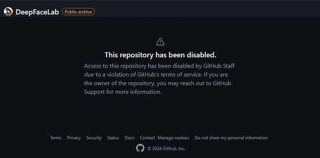 01.png Github, 딥페이크 제작 소스코드(Deepfacelab) 삭제