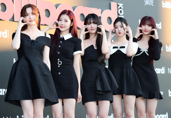 Girl group Fifty Fifty at Billboard K Power 100 in Aug. 27 in Jung District, central Seoul. [YONHAP]