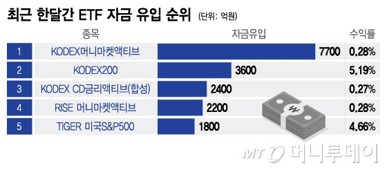 최근 한달간 ETF 자금 유입 순위/그래픽=이지혜