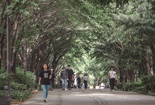 아름다운 경의선 숲길엔 쓰레기통이 거의 없다.[사진=뉴시스]