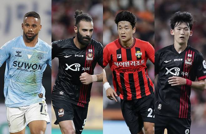 (왼쪽부터) 안데르손, 야잔, 이상헌, 이승모. 사진=한국프로축구연맹