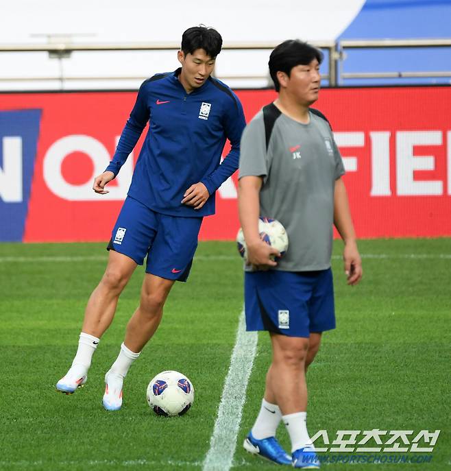 2026 FIFA 북중미 월드컵 아시아 지역 3차 예선 1차전 공식 훈련이 4일 서울월드컵경기장에서 열렸다. 손흥민이 훈련을 소화하고 있다. 상암=박재만 기자 pjm@sportschosun.com/2024.09.04/