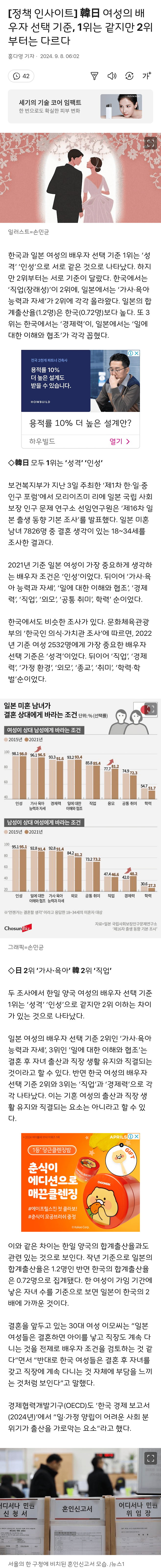 1000013379.png 韓日 여성의 배우자 선택 기준, 1위는 같지만 2위부터는 다르다.news