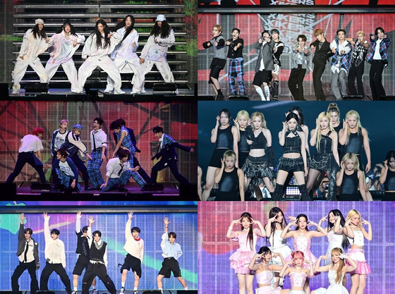 K-pop artists at ″2024 The Fact Music Awards″ on Sunday.″ [THE FACT]