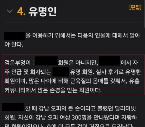 나무위키 내 '검은 부엉이'를 설명하는 하위항목. 경찰 수사로 현재는 삭제됐다./ 사진=경기남부경찰청, 연합뉴스