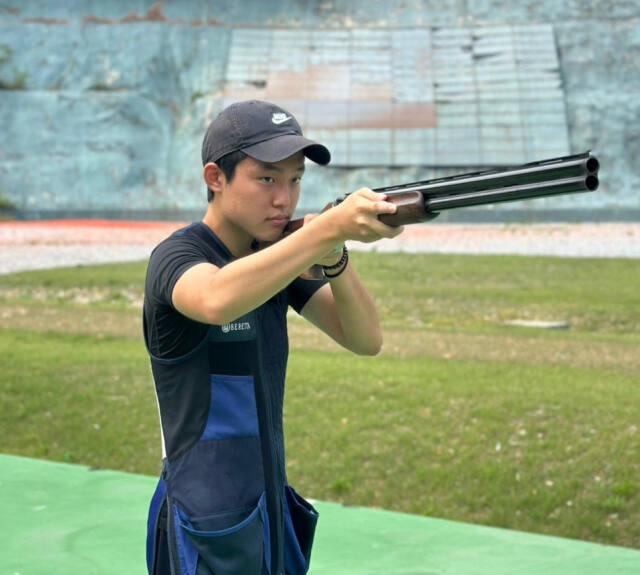 사격 트랩의 유망주 정호영. 선수 부모 제공