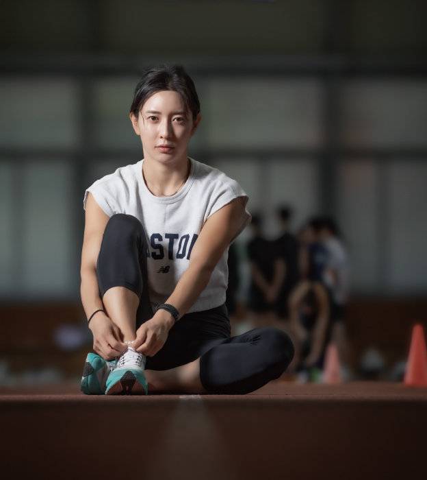 김지은 선수는 미모뿐 아니라 실력도 월등해 트랙 위에서 더욱 빛이 난다. [박해윤 기자]