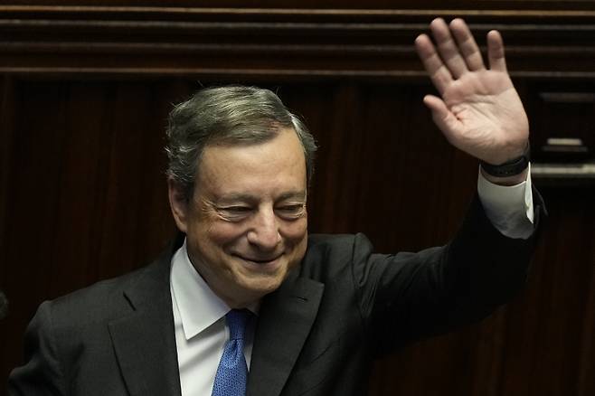 마리오 드라기 전 ECB 총재가 'EU 경쟁력의 미래' 보고서를 발표했다.[사진=뉴시스]