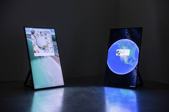“Used to Be My Home Too” (2021) video installation by Marc Lee, on view at the Busan Museum of Contemporary Art [BUSAN MUSEUM OF CONTEMPORARY ART]