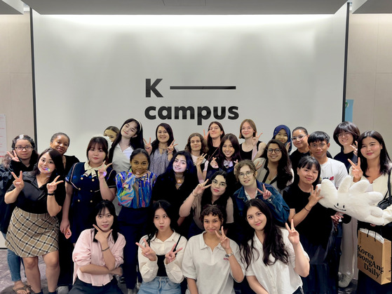 Students selected for the second batch of the Korea JoongAng Daily University Ambassadors program pose for a photo during the orientation session on Thursday. [LEE TAE-HEE]