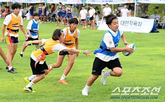 24일 용산어린이공원에서 2024 청소년스포츠한마당 태그럭비 대회.  용산=허상욱 기자 wook@sportschosun.com/2024.08.24/