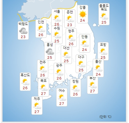 ⓒ기상청: 내일(17일) 오전 전국날씨